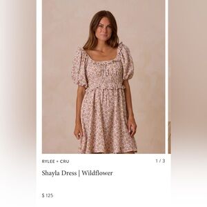 NWT Rylee + Cru Floral Puff Sleeve Dress